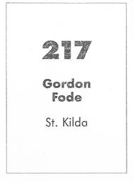 1990 Select AFL Stickers #217 Gordon Fode Back